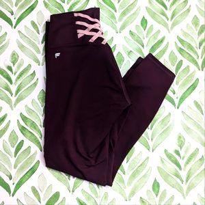 Fabletics Powerhold High Waisted Burgundy Leggings